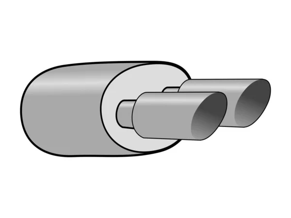 Vektordarstellung des Auspuffs. Themen Automobil, Technik — Stockvektor