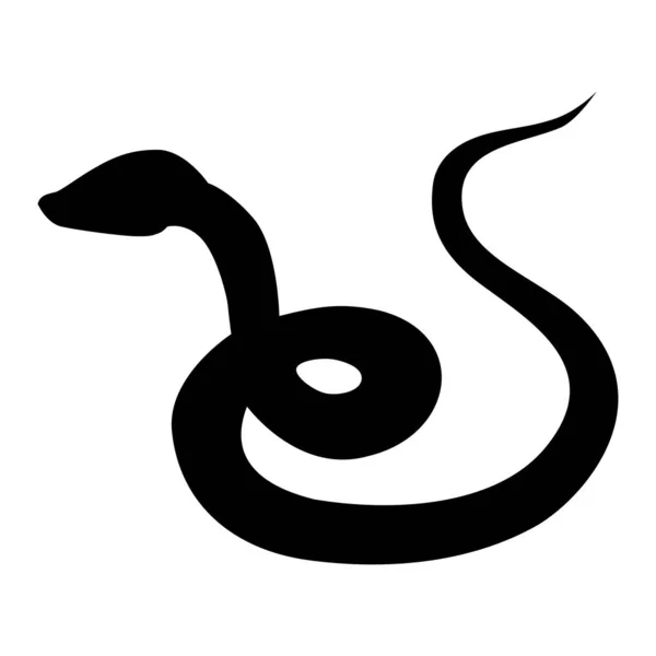 Vector silhouette of snake. Motives of wildlife, nature, poison, — Stock Vector