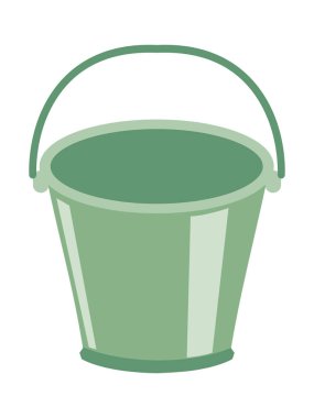 Vektör, plastik kova renkli illüstrasyon. Househ konular