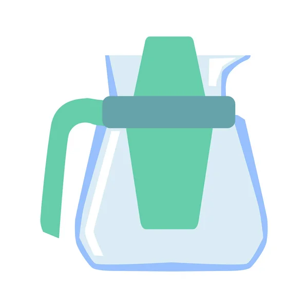 Вектор, цветная иллюстрация стеклянный чайник с infuser. Тема — стоковый вектор
