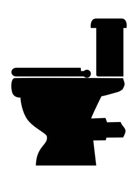 Klozet vektör silueti. Banyo motifleri, hijyen, 