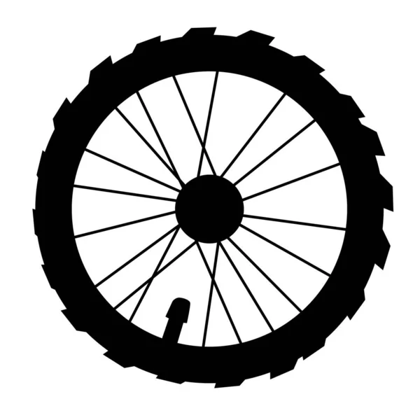 Vector silhouette of bicycle wheel. Motives of transport, bicycl — Stock Vector