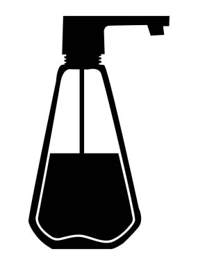 Sıvı sabunun vektör silueti. Yıkanma nedenleri, ev bakımı