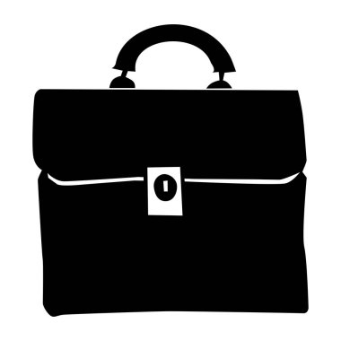 Çantanın vektör silueti. Görevin amacı, nesneler, iş