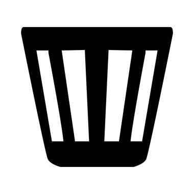 Ofis geri dönüşüm kutusunun vektör silueti. Görevin amacı, obje