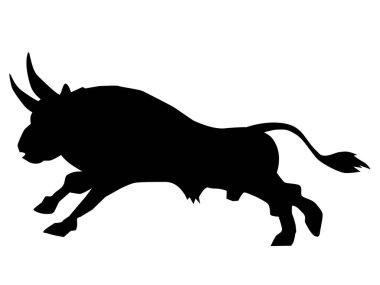 Boğa 'nın vektör silueti. Zodiac burcu. Astrolojinin nedenleri, 