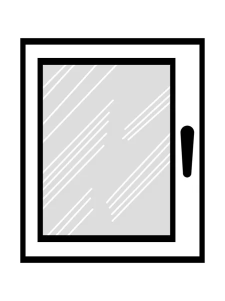 Symbolic vector illustration of plastic window. Silhouette style — Stock Vector