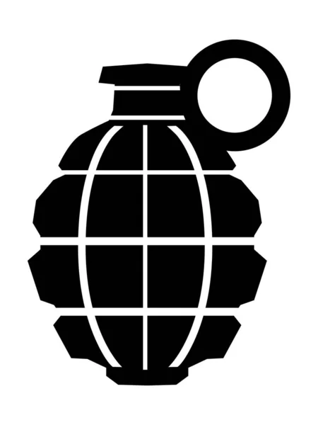 手榴弾のベクトルシルエット。戦争、軍事、危険の動機  — 無料ストックフォト