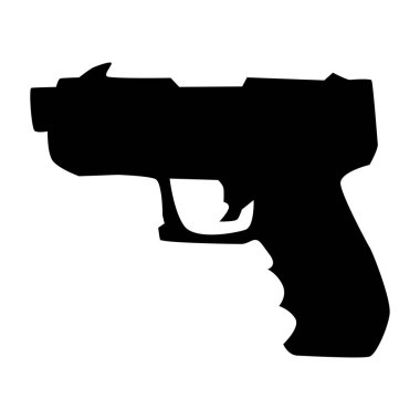 Silah silahının vektör silueti. Suçluların, savaşların, askerlerin nedenleri