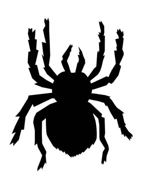 Büyük, korkunç örümceğin vektör silueti. Fauna 'nın, evcilleşmenin nedenleri
