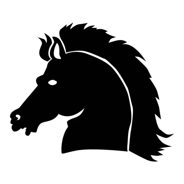 Silhouette vectorielle de la tête de cheval. Motifs de la faune, de la nature , — Image vectorielle