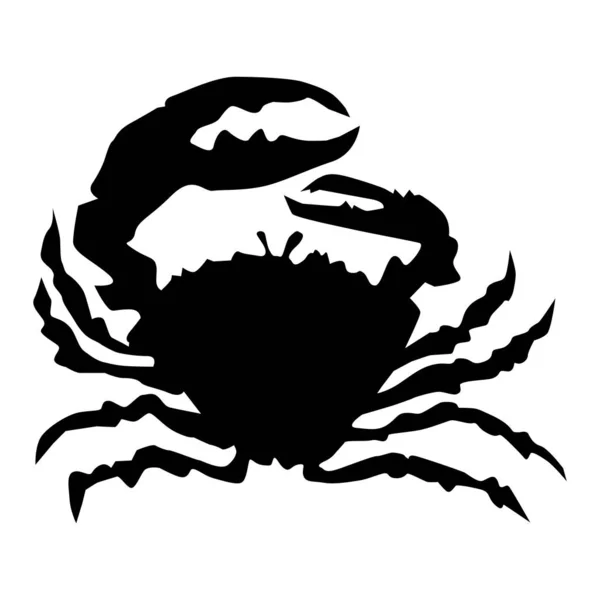 Silhouette vectorielle de crabe. Motifs de gastronomie, délicatesse, menu — Image vectorielle