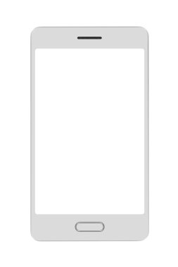 Beyaz arkaplanda akıllı telefon izole edildi