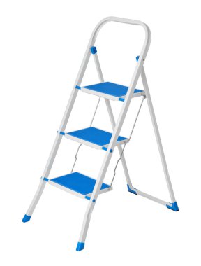 Beyaz arka plan üzerinde izole katlanır merdiven        