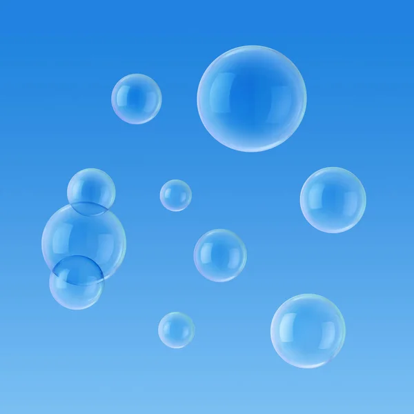 Soap Bubbles Background Blue Sky — Stock Photo, Image