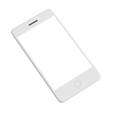 Beyaz arka plan üzerinde 3d illüstrasyon izole Smartphone