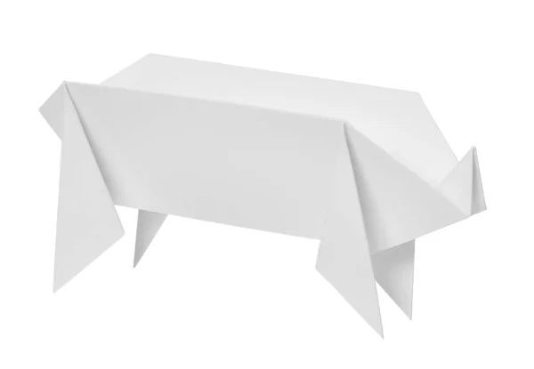 Domuz beyaz arka plan üzerinde izole bir origami — Stok fotoğraf