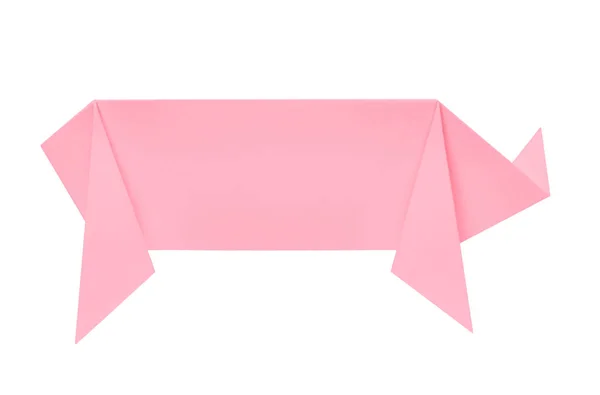Origami Porco Isolado Fundo Branco — Fotografia de Stock