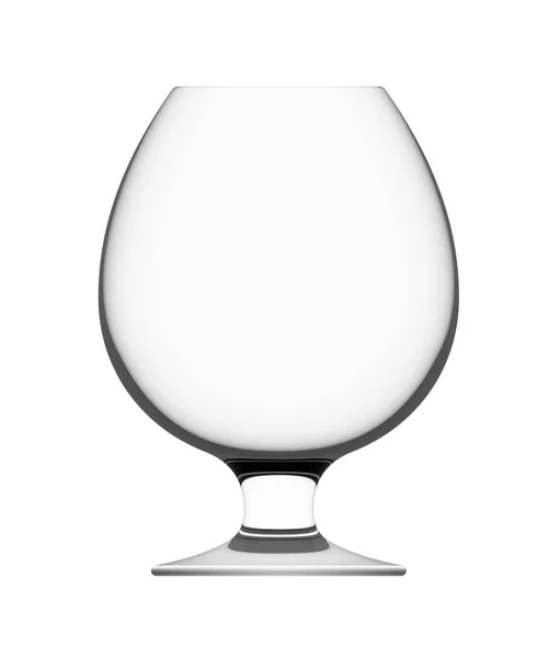 Verre Cognac Vide Isolé Sur Fond Blanc Illustration — Photo