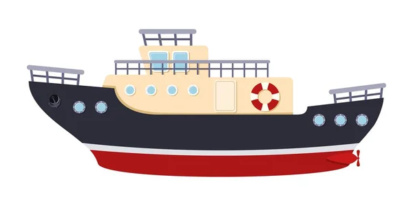 Image Couleur Remorqueur Navire Sur Fond Blanc Transport Maritime Dans — Image vectorielle