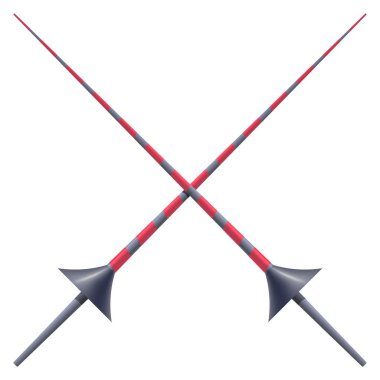 Beyaz bir arka plan üzerinde iki şövalye spears. Bir hanedan işaret - çapraz spears bir turnuva için vektör Illustration. Karikatür çizim