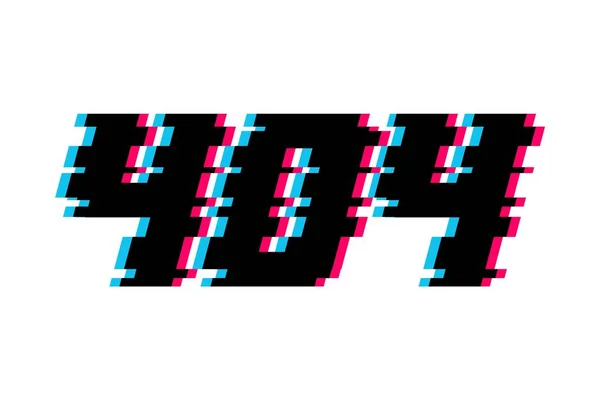 Ψηφία 404 Δυσλειτουργία Μια Σελίδα Λευκό Φόντο Σήμα Σύμβολο Χαρακτήρα — Διανυσματικό Αρχείο