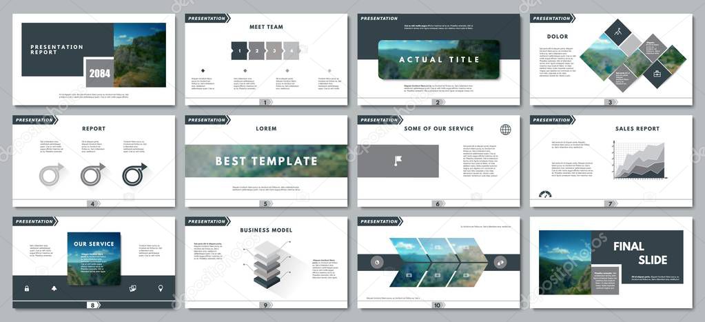 Presentation template for flyer, brochure, product, promotion, advertising,  report, banner, business, modern style on black and blue color background. vector illustration