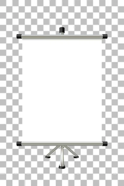 Soporte Banner Metálico Con Pantalla Blanco Sobre Fondo Transparente Elemento — Archivo Imágenes Vectoriales