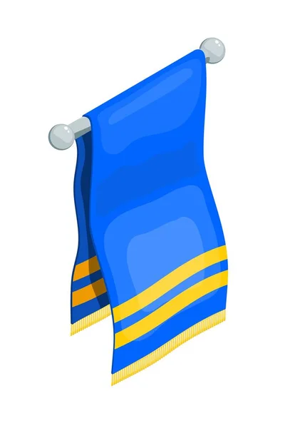 毛巾在白色背景上的等距样式 卫生用品平面颜色 向量例证 洗衣毛巾 桑拿浴室 水疗中心 — 图库矢量图片