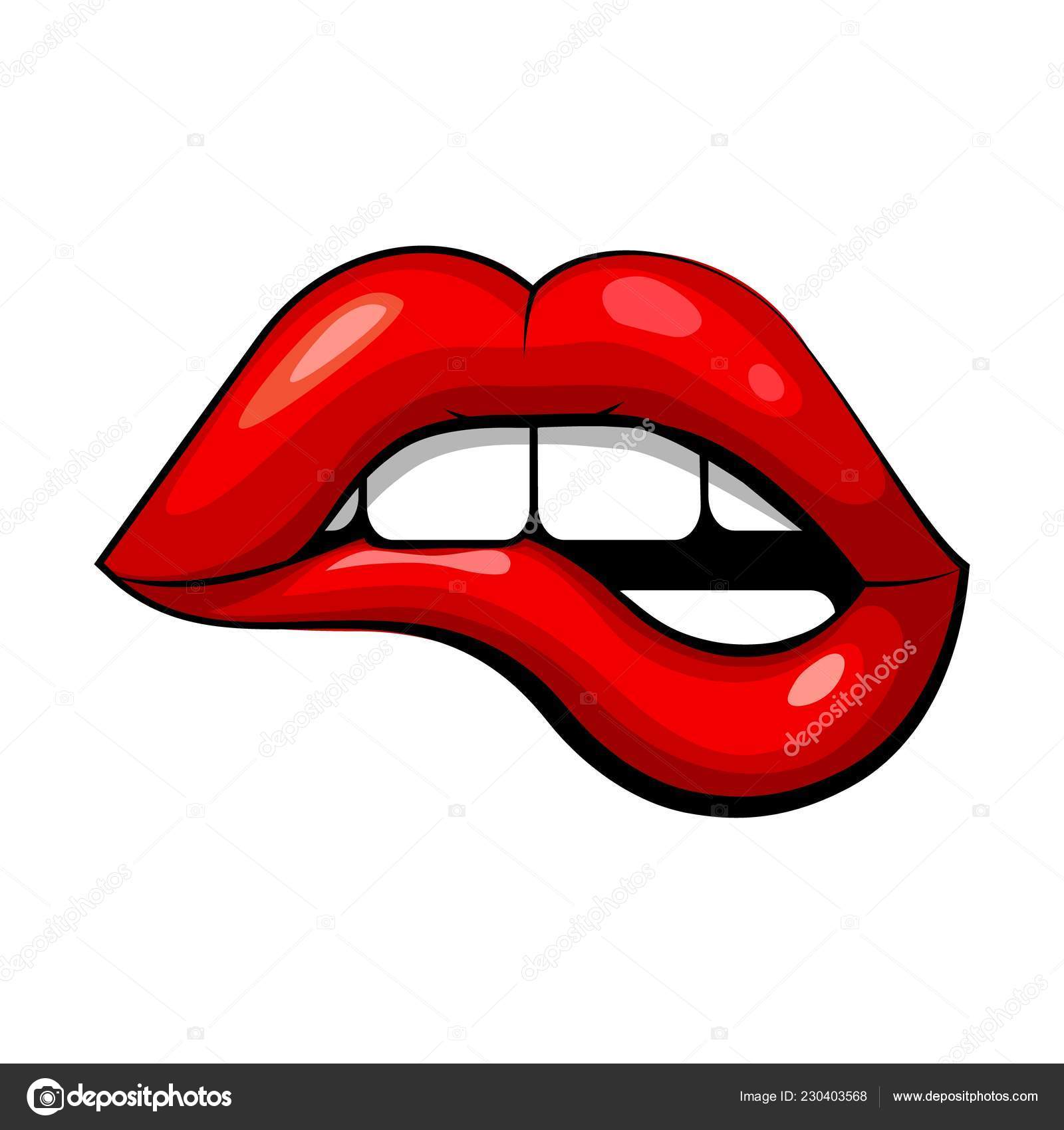 Røde Kvinnelige Lepper Hvit Bakgrunn Manifestasjoner Følelser Irritert  Grafisk Tegning stockvektor © lapotnik #230403568, image size:1600x1700