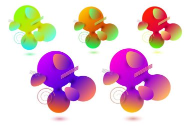 Sanal gerçeklik kavramı. 3d kabarcık şekiller yüzeyi üzerinde uçan. Açılış sayfası şablonu. Vektör çizim.