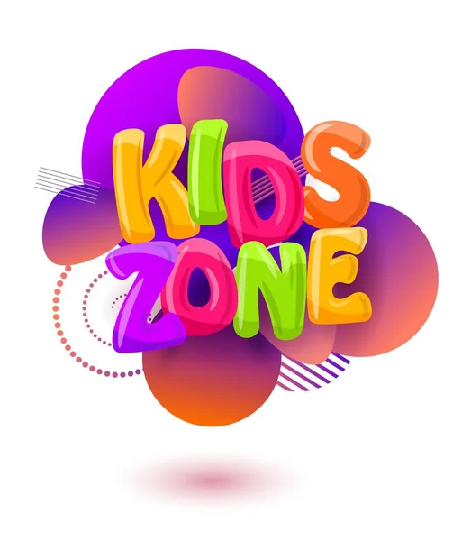 Abstrakter Hintergrund Mit Der Aufschrift Kids Zone Auf Weißem Hintergrund — Stockvektor