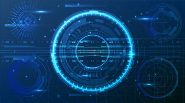HUD UI iş app fütüristik Kullanıcı arabirimi Hud Infographic öğeleri soyut sanal grafik dokunmatik kullanıcı arabirimi UI hud Infographic arabirimi ekran monitör radar web öğeleri vektör çizim