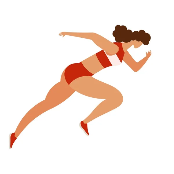Běžet Znovu Sportovní Dívka Běžící Sprint Mladá Žena Sportovní Oblečení — Stockový vektor