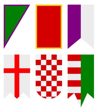 Beyaz arka planda hanedan bayrakları vektör Illustration.