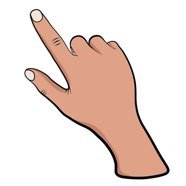 Απεικόνιση διανυσματικού χεριού με δάχτυλο που σημαδεύει σε λευκό φόντο. Διάνυσμα αποθέματος — Διανυσματικό Αρχείο