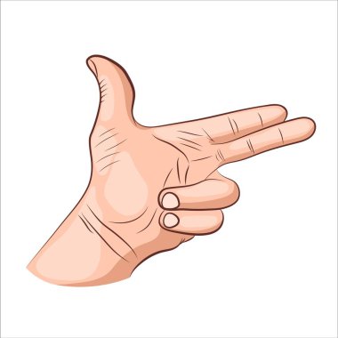 İki parmağınızla el tabancası uzatıldı. Vektör Illustration