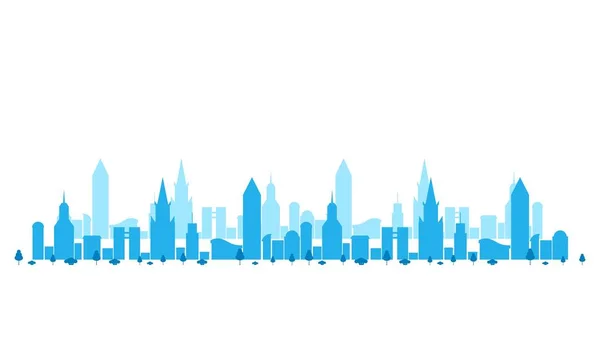 Delinear paisagem urbana vetorial. Sílhuetas de Skyline City. Modelo de paisagem da cidade. Thin line Paisagem urbana. Ilustração vetorial —  Vetores de Stock
