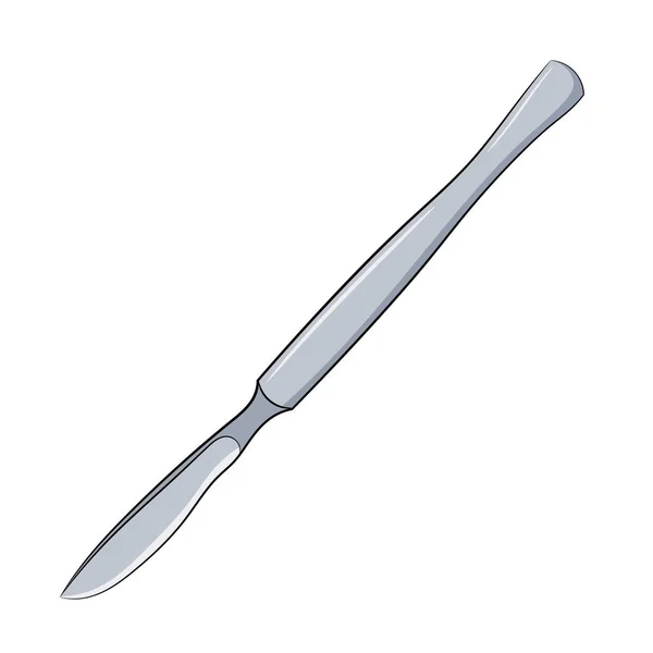 Medical scalpel on a white background. Isolated object of medicine. Medical equipment for the surgeon. Vector illustration Stock Illustration