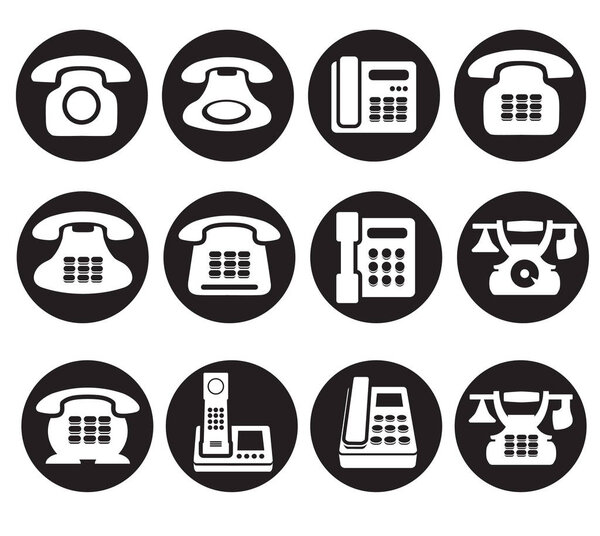 Office phones icon set