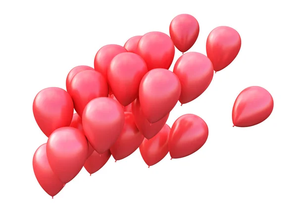 Group Red Balloons Illustration — Stock Photo, Image