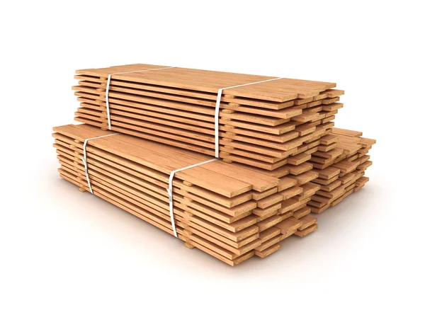 Houten Planken Stapelen Geïsoleerde Illustratie — Stockfoto