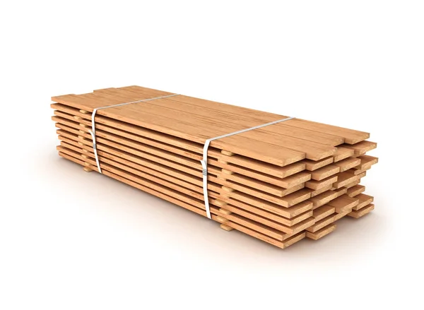 Wooden Planks Stack Isolated Illustration — Stock Photo, Image