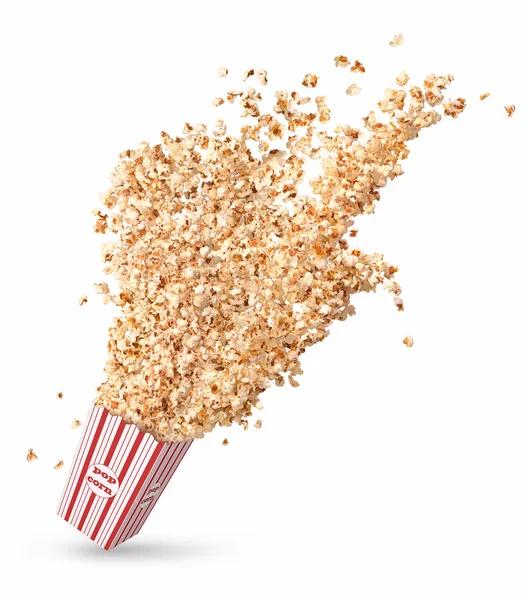 Popcorn Flies Out Paper Cup — Stock Photo, Image
