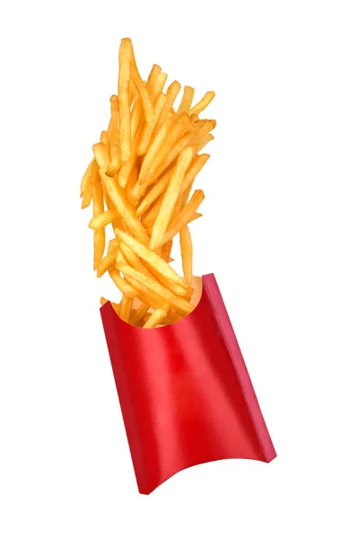 Pommes Frites Fliegen Pappbecher — Stockfoto