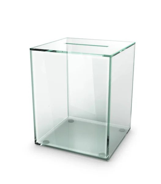Скляна Прозора Коробка Голосування Ізольована Білому Тлі Ілюстрація — стокове фото