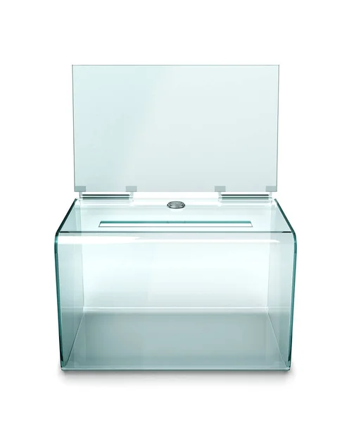 Transparent Ballot Box Isolated White Background Illustration — Stock Photo, Image