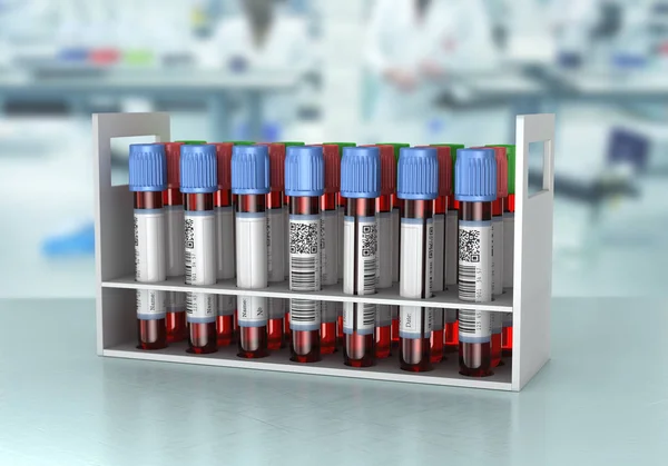 blood test tubes 3d illustration