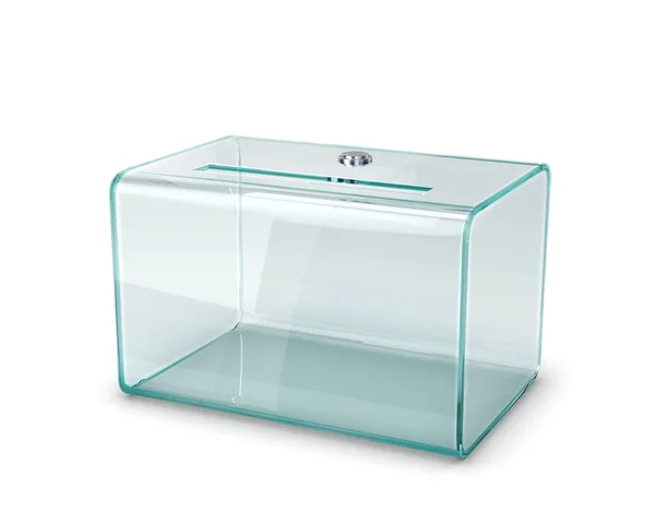 Transparent Ballot Box Isolated White Background Illustration — Stock Photo, Image