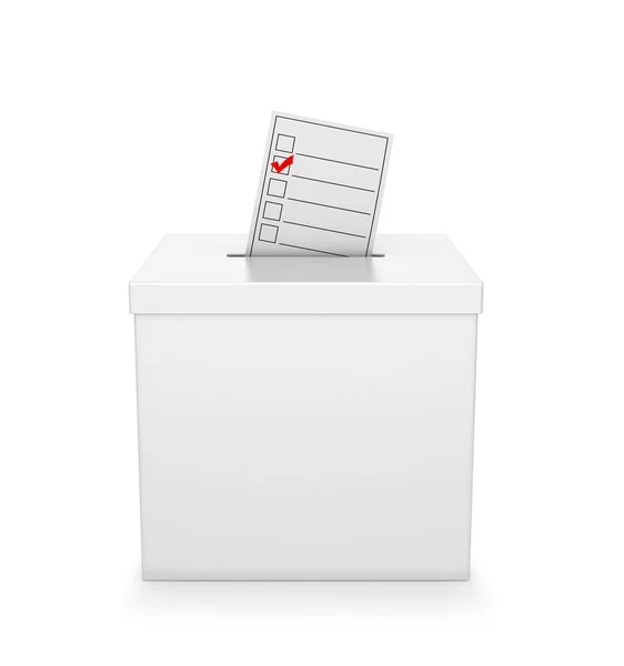 Wahlurne Mit Stimmzettel Illustration — Stockfoto